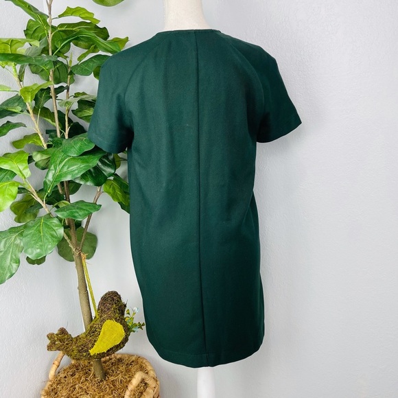 TOPSHOP WOMENS PINE DARK GREEN LACE UP SHORT SLEEVE MINI POCKET DRESS - Picture 4 of 6